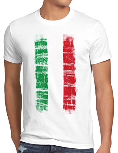 CottonCloud Italien Vintage Flagge Herren T-Shirt, Größe:L, Farbe:Weiß von CottonCloud