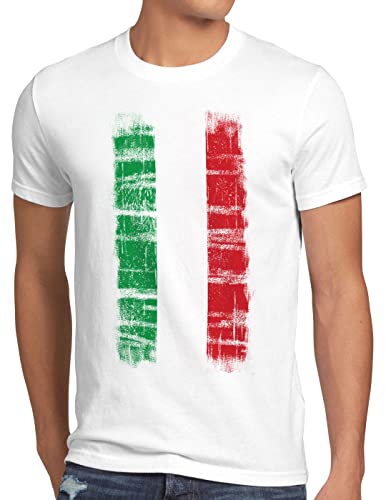 CottonCloud Italien Vintage Flagge Herren T-Shirt, Größe:S, Farbe:Weiß von CottonCloud