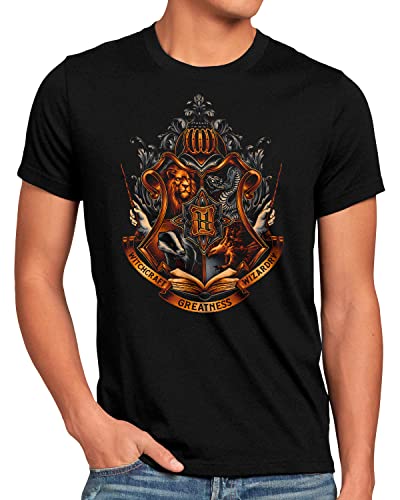 CottonCloud Magische Schule Herren T-Shirt Eule Harry zauberstab Besen zauberschule, Größe:5XL von CottonCloud