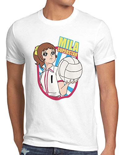 CottonCloud Mila Superstar Herren T-Shirt Volleyball Team Japan, Größe:L, Farbe:Weiß von CottonCloud