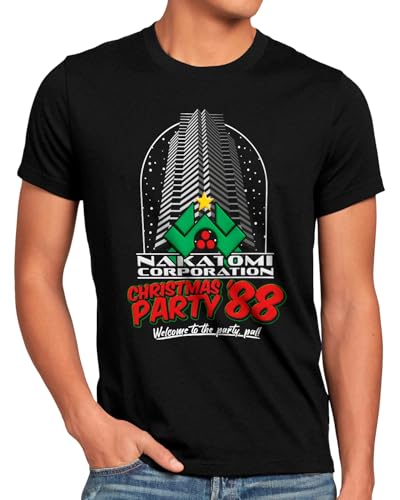 CottonCloud Nakatomi Christmas Party Herren T-Shirt Xmas Weihnachten Weihnachtspullover Pulli Ugly Sweater Strick, Größe:M von CottonCloud