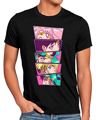 CottonCloud Pretty Sailor Bunch Herren T-Shirt Moon Anime Manga Cosplay Crystal, Größe:L von CottonCloud