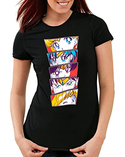 CottonCloud Pretty Sailor Team Damen T-Shirt Moon Anime Manga Cosplay Crystal, Größe:L von CottonCloud