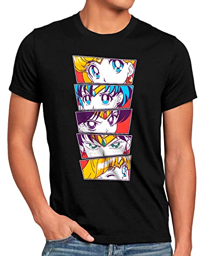 CottonCloud Pretty Sailor Team Herren T-Shirt Moon Anime Manga Cosplay Crystal, Größe:5XL von CottonCloud
