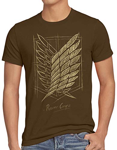 CottonCloud Protect The Wall Herren T-Shirt AOT on Attack Anime Titan, Größe:3XL, Farbe:Braun von CottonCloud