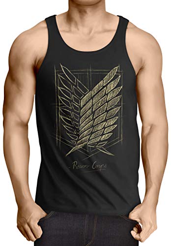 CottonCloud Protect The Wall Herren Tank Top AOT on Attack Anime Titan, Größe:L von CottonCloud
