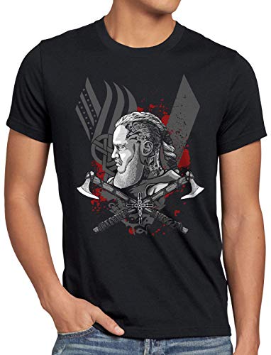 CottonCloud Ragnar Lodbrok Herren T-Shirt Wikinger Valhalla, Größe:L von CottonCloud