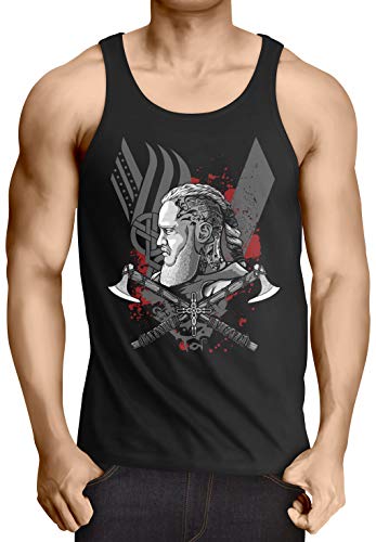 CottonCloud Ragnar Lodbrok Herren Tank Top Wikinger Valhalla, Größe:XL von CottonCloud