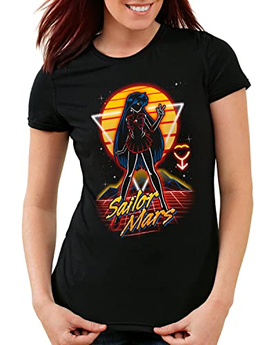 CottonCloud Sailor Mars Damen T-Shirt Moon Anime Manga Cosplay Crystal, Größe:L von CottonCloud