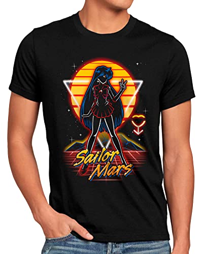 CottonCloud Sailor Mars Herren T-Shirt Moon Anime Manga Cosplay Crystal, Größe:L von CottonCloud