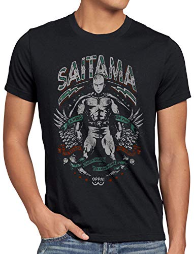 CottonCloud Saitama Crest Herren T-Shirt one Punch Anime Manga, Größe:L von CottonCloud