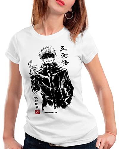 CottonCloud Satoru Gojo Damen T-Shirt Kaisen Anime Japan Manga, Größe:L von CottonCloud