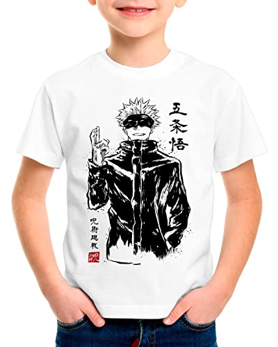 CottonCloud Satoru Gojo T-Shirt für Kinder Kaisen Anime Japan Manga, Größe:140 von CottonCloud