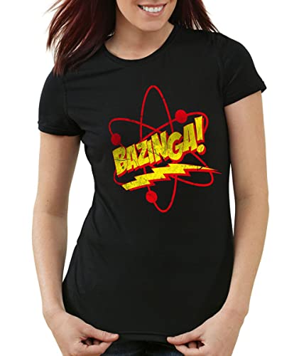 CottonCloud Sheldon Atom Damen T-Shirt, Farbe:Schwarz, Größe:L von CottonCloud