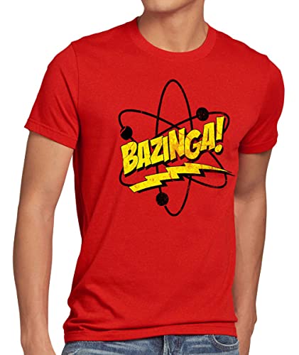 CottonCloud Sheldon Atom Herren T-Shirt, Größe:4XL, Farbe:Rot von CottonCloud