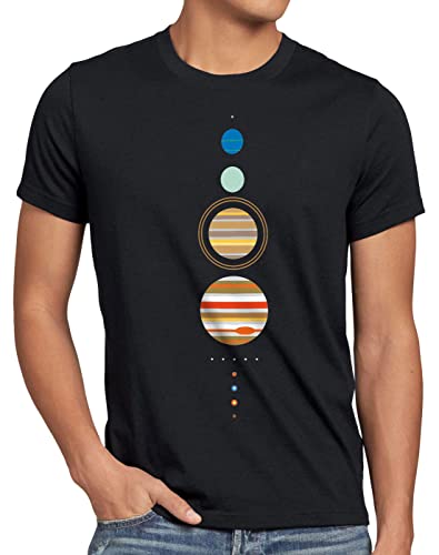 CottonCloud Sheldon Sonnensystem Herren T-Shirt Big Bang Cooper Theory, Größe:L, Farbe:Schwarz von CottonCloud