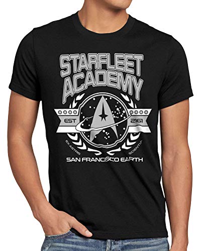 CottonCloud Starfleet Academy Herren T-Shirt Trekkie sternenflotte, Größe:L, Farbe:Schwarz von CottonCloud