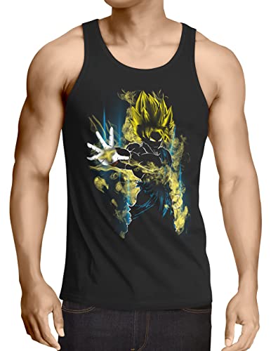 CottonCloud Training Super Saiyajin Blue Herren Tank Top god Z Goku Vegeta Roshi Ball, Größe:XXL von CottonCloud