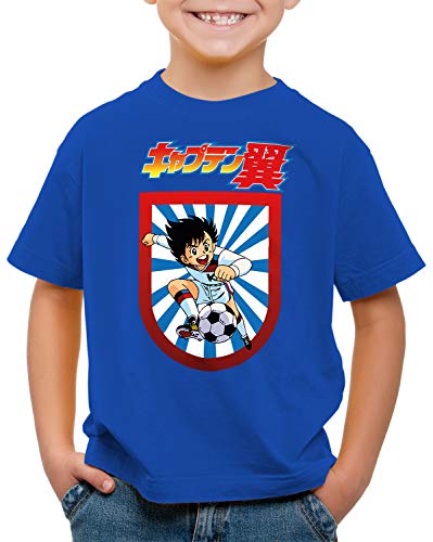 CottonCloud Tsubasa T-Shirt für Kinder tollen fußballstars wm em, Farbe:Blau, Größe:128 von CottonCloud