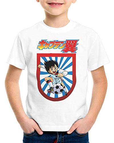 CottonCloud Tsubasa T-Shirt für Kinder tollen fußballstars wm em, Farbe:Weiß, Größe:116 von CottonCloud