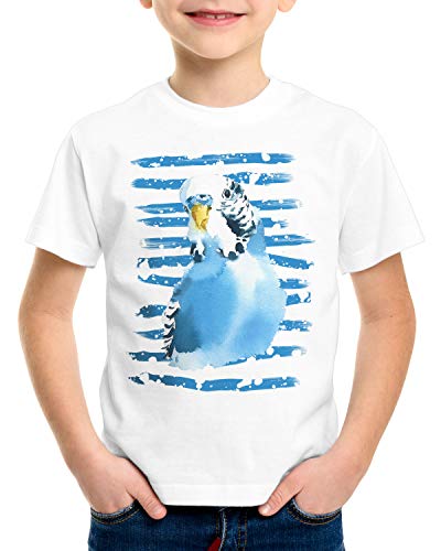 CottonCloud Wellensittich T-Shirt für Kinder Kleiner Vogel Feder, Größe:164 von CottonCloud