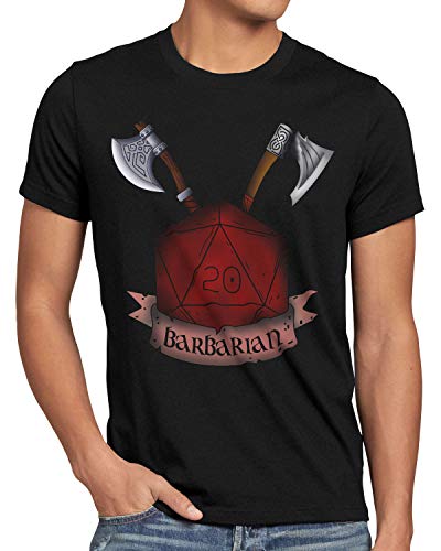 CottonCloud Würfel Barbarian Herren T-Shirt Dungeon Tabletop Dragons d20, Größe:XL von CottonCloud