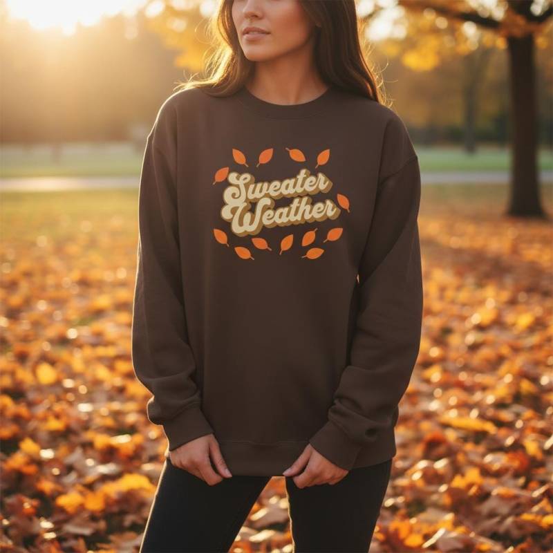 Fall Sweatshirt | Sweater Weather Design Autumn Vibes Pullover von CottonCoreLab