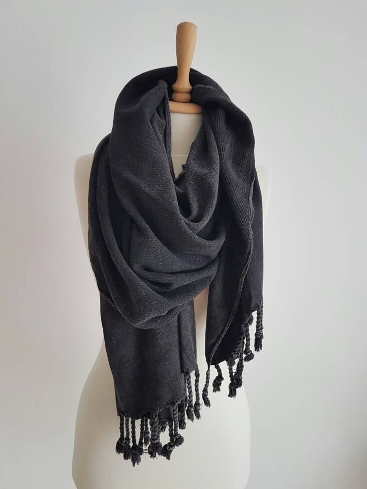 Anthrazit Grauer Oversized Schal - Bohostyle Ultrasoft Baumwollschal Herren Herbst Unisex von CottonMood
