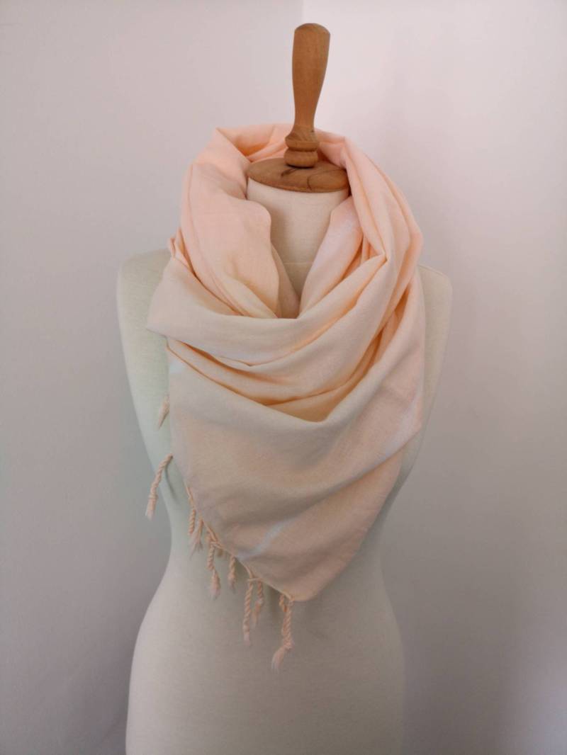 Leichte Pfirsich Schal - Leichte Frühling Pudra Wrap Sommer Sarong Pareo Quaste Spa Vertuschen Geschenk Für Mutter von CottonMood