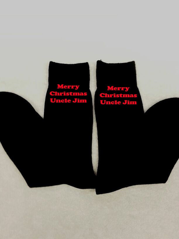 Personalisierte Männer Weihnachten Gestickte Socken Jede Nachricht Weihnachtsgeschenk Geburtstagsgeschenk Nachricht Ehemann Opa Onkel Bruder D von CottonOnCards