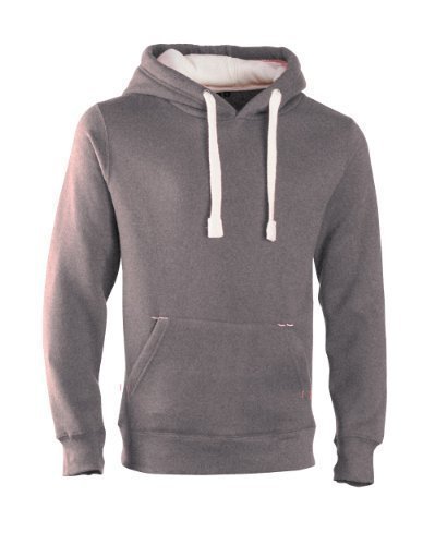 CottonRidge Kapuzensweatshirt mit Kapuze Langarm Herren Gr. L, Staubwedel in Grau, Orchidee in Weiß. von CottonRidge