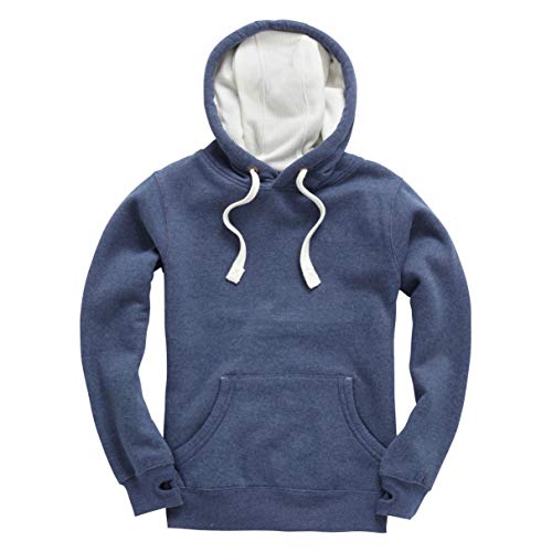 CottonRidge Kapuzensweatshirt mit Kapuze Langarm Herren Gr. XX-Large, Marineblau Melange Orchidee weiß von CottonRidge