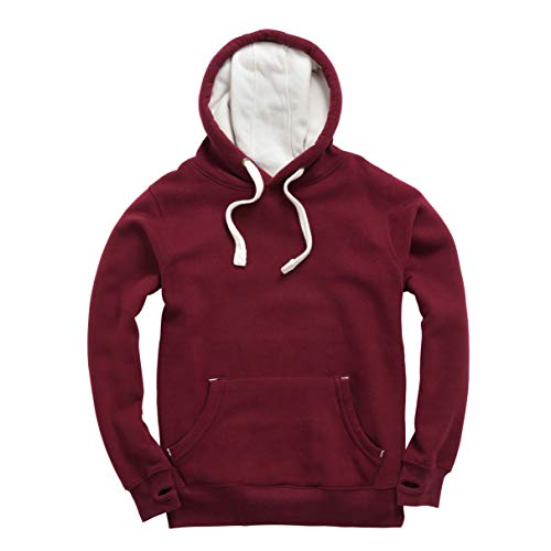 CottonRidge Kapuzensweatshirt mit Kapuze Langarm Herren Gr. XXL, - Maroon Orchid White von CottonRidge