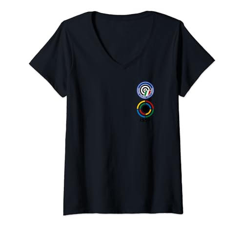 Damen ISSF UITS Unione Italiana Tiro a Segno T-Shirt mit V-Ausschnitt von CottonWords-UITS