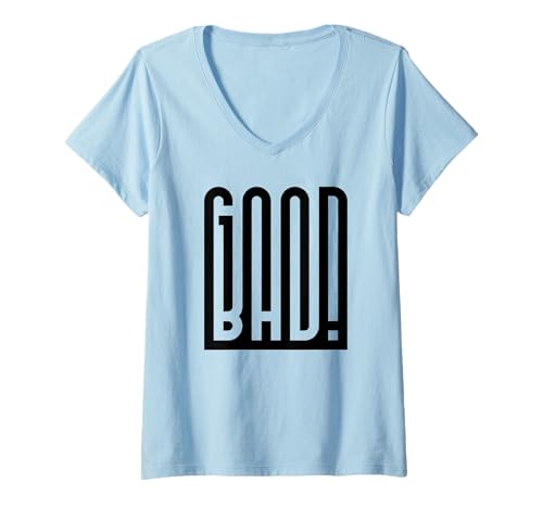 Damen Goodbad Good Bad Yin Yang komplementäre Gegensätze T-Shirt mit V-Ausschnitt Damen Goodbad Good Bad Yin Yang komplementäre Gegensätze T-Shirt mit V-Ausschnitt von CottonWords-goog-bad