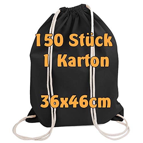 Cottonbagjoe moderner Turnbeutel | Baumwollrucksack | Beutel zum Bemalen | Stoffbeutel | Gym Bag | mit Kordelzug | Öko-Tex Zertifiziert | 36x46 cm von Cottonbagjoe