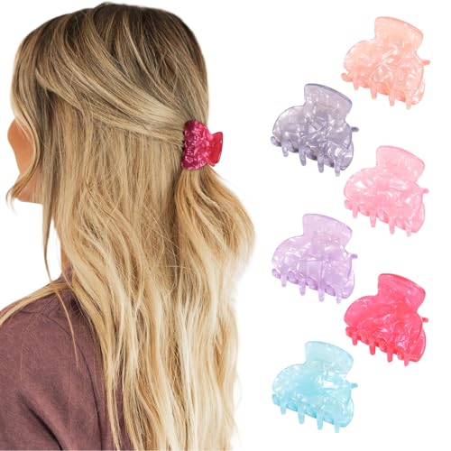 6 Stück Haarklammern Kleine Haarklammer für Damen Frauen und Mädche Mini-Haarspangen Hair Clip Accessoires Acrylklammer Starker Halt Rutschfeste Haarklammern für Mittleres und Dünnes Haar von Coubeau