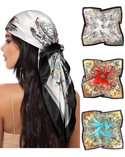 Coubeau 3 Stück Kopftuch Damen Sommer - Bandanas Damen Headscarf Haartuch Damen Modisches Kopftuch mit Cashewblüten von Coubeau