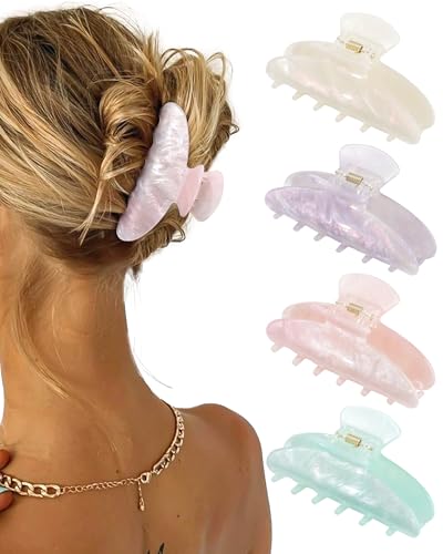 Coubeau 4 Stück Haarklammern–Große Haarklammern aus Acryl für dickes, dünnes HaarSstarke Halteklammern süße Rutschfeste Klammern stilvolles Haar-Accessoire für Frauen und Mädchen von Coubeau