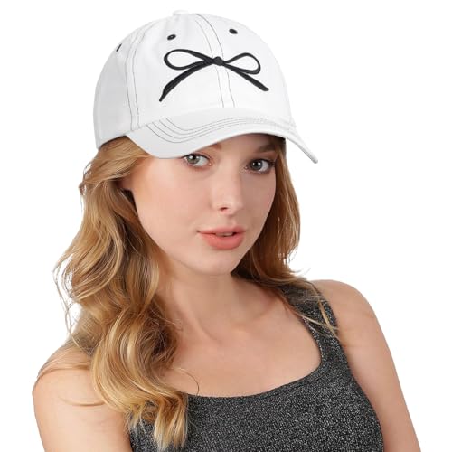 Coubeau Damen Baseball Cap mit Schleife Verstellbar Sportkappe lässige Mütze von Coubeau