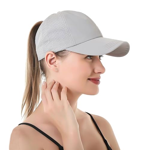 Coubeau Damen Schnelltrocknende Baseballkappe - Verstellbare Damen Sportkappe, Laufkappe mit Belüftungslöchern, Fitnesskappe, Frühlings- und Sommer-Baseballkappe ist Nicht stickig von Coubeau