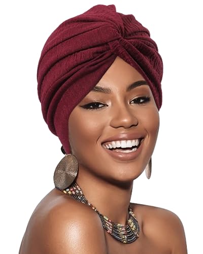 Coubeau Frauen Turban Hut - Stretchy Crossed Elastic Vielseitige Kopfbedeckung Hut in Solid Farbe Chemotherapie Hut Anti-Haarausfall Hut Coubeau Frauen Turban Hut - Stretchy Crossed Elastic Vielseitige Kopfbedeckung Hut in Solid Farbe Chemotherapie Hut Anti-Haarausfall Hut von Coubeau