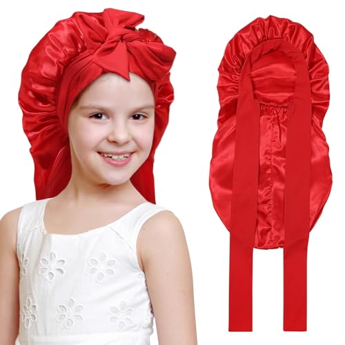 Coubeau Kinder seidenhaube zum schlafen - Schlafen Nachtmütze Breitband Seidenhaube Junge und Mädchen Sleep Bonnet von Coubeau