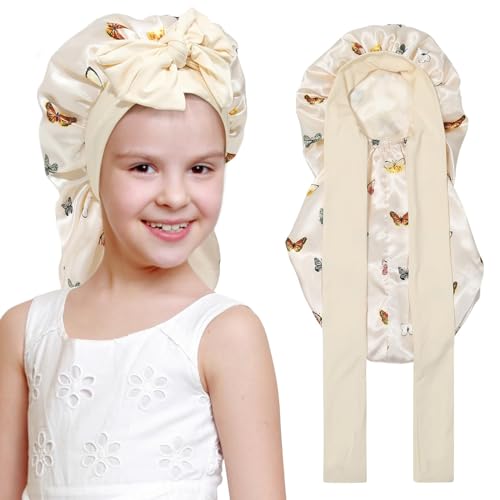 Coubeau Kinder seidenhaube zum schlafen - Schlafen Nachtmütze Breitband Seidenhaube Junge und Mädchen Sleep Bonnet von Coubeau