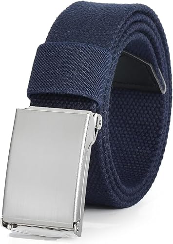 Coubeau Nylon Gürtel für Jungen oder Mädchen - Stoffgürtel Einstellbare Schuluniformjugendgürtel Kinder Golfgürtel mit silberner Umschlagverschluss von Coubeau