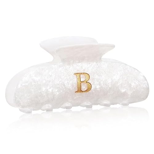 Haarklammern mit Buchstaben Haarklammer Mittelgroß Rosa Weiß Acryl Rutschfestes Haarklammer Geburtstagsgeschenke Hochzeitsgeschenk Frauen und Mädchen von Coubeau