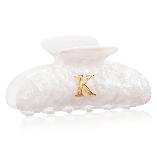 Haarklammern mit Buchstaben Haarklammer Mittelgroß Rosa Weiß Acryl Rutschfestes Haarklammer Geburtstagsgeschenke Hochzeitsgeschenk Frauen und Mädchen von Coubeau