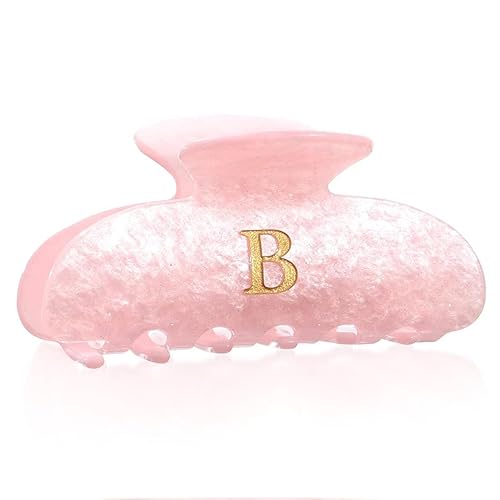 Haarklammern mit Buchstaben Haarklammer Mittelgroß Rosa Weiß Acryl Rutschfestes Haarklammer Geburtstagsgeschenke Hochzeitsgeschenk Frauen und Mädchen von Coubeau