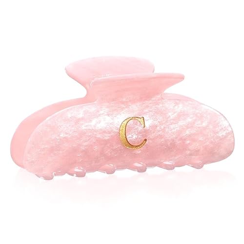Haarklammern mit Buchstaben Haarklammer Mittelgroß Rosa Weiß Acryl Rutschfestes Haarklammer Geburtstagsgeschenke Hochzeitsgeschenk Frauen und Mädchen von Coubeau