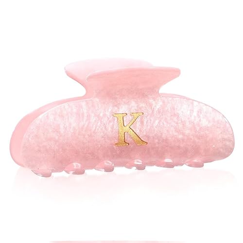 Haarklammern mit Buchstaben Haarklammer Mittelgroß Rosa Weiß Acryl Rutschfestes Haarklammer Geburtstagsgeschenke Hochzeitsgeschenk Frauen und Mädchen von Coubeau